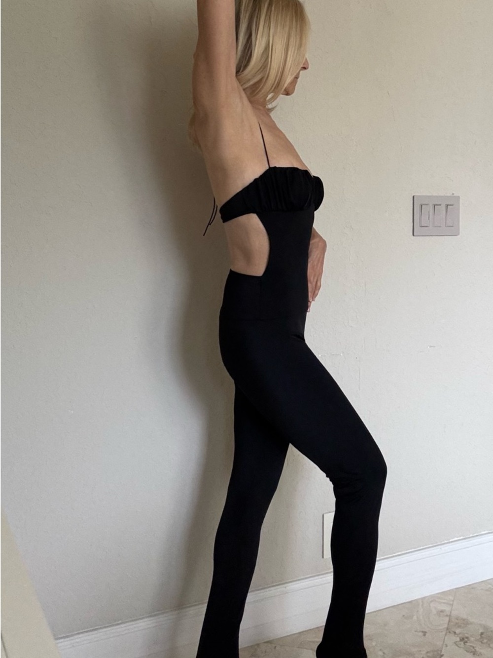Sleek Black Backless Jumpsuit - Women